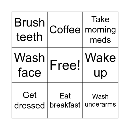 Monday Bingo Card