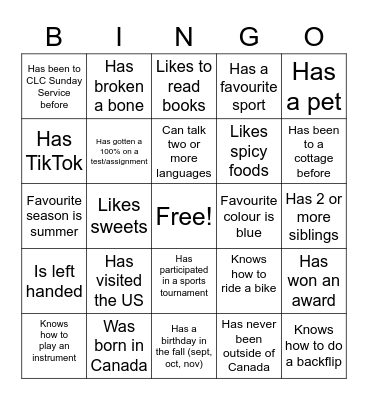 YOUTH + YA ENCOUNTER BINGO Card