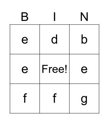 ABC Bingo Card