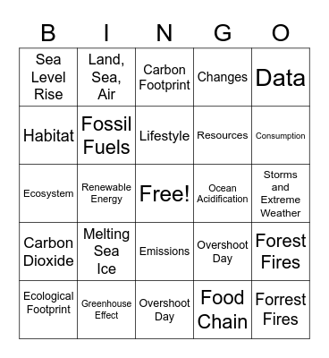 Halloween Bingo Card