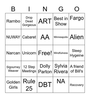 Christopher's Group Bingo Card