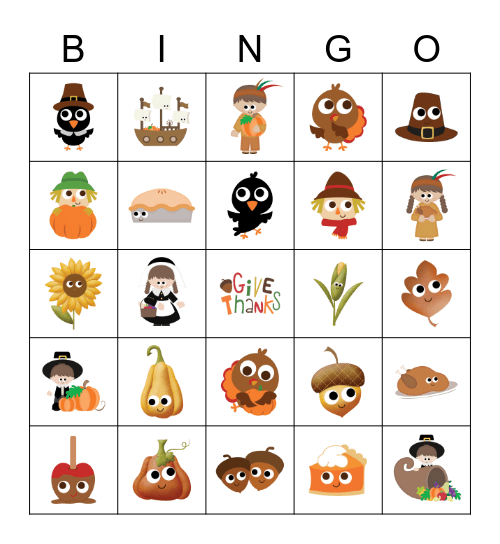 Thanksgiving Bingo Card