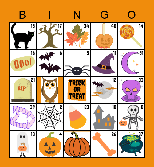 Happy Halloween Bingo Card