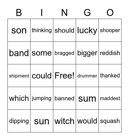 Fundations Level 3 Unit 2  Review Bingo Card