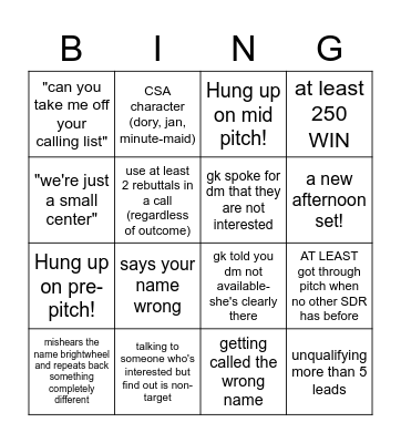 October LDOM Bingo Card