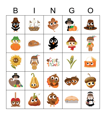 Thanksgiving Bingo Card