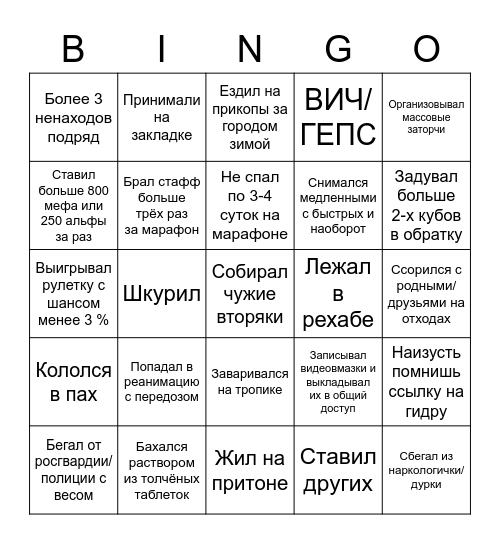 ♥️♥️♥️ ТОРЧ - БИНГО 💉💉💉 Bingo Card