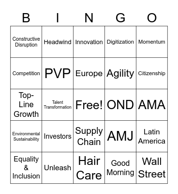 CEO Webcast BINGO Card