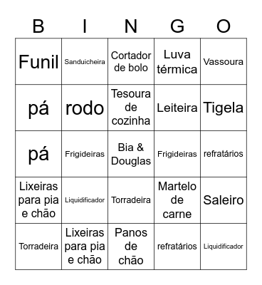 Chá de Cozinha da Bia Bingo Card