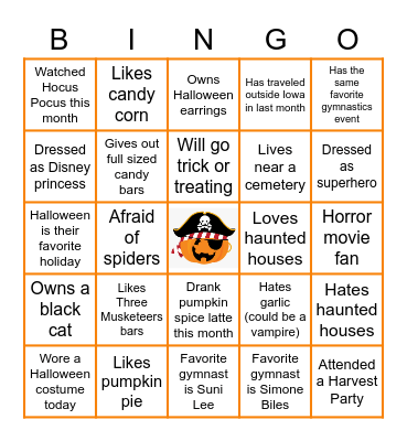 Halloween Team Building Bingo Card