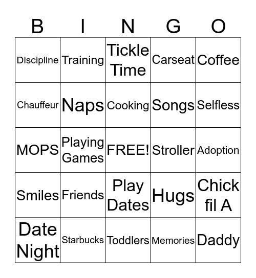 CELEBRATE MOMS Bingo Card