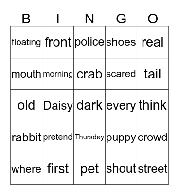 DAISY AND THE PUPPY Bingo Card