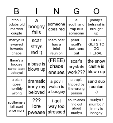 SESSION 6 IM SCARED Bingo Card