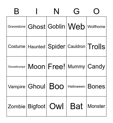 Wolfhome's Howloween Bingo! Bingo Card