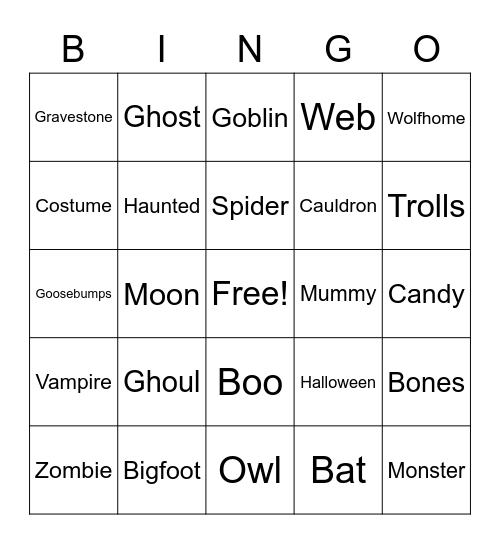 Wolfhome's Howloween Bingo! Bingo Card