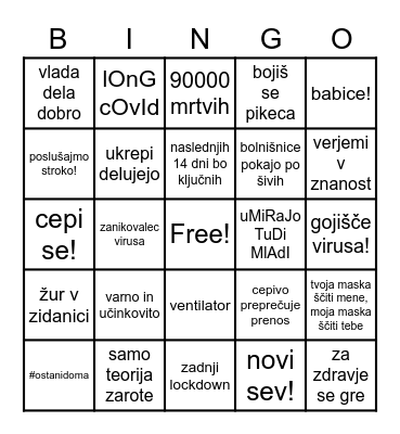 Lockdownerji Bingo Card