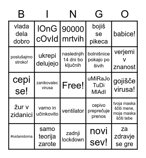 Lockdownerji Bingo Card