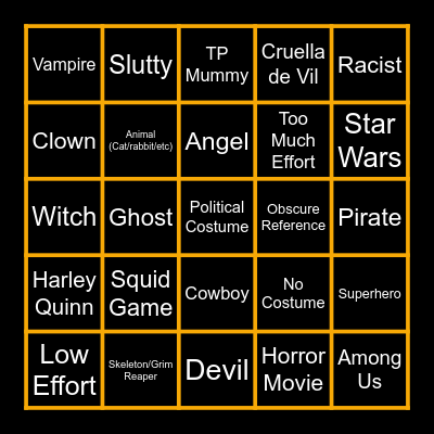 Halloween 2021 Bingo Card