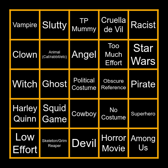 Halloween 2021 Bingo Card