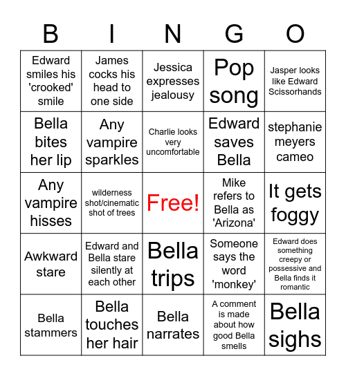 Twilight 1 Bingo Card