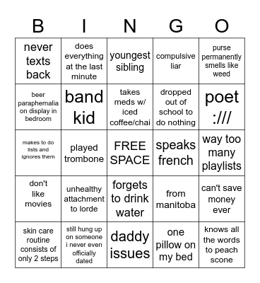 whore red flags Bingo Card