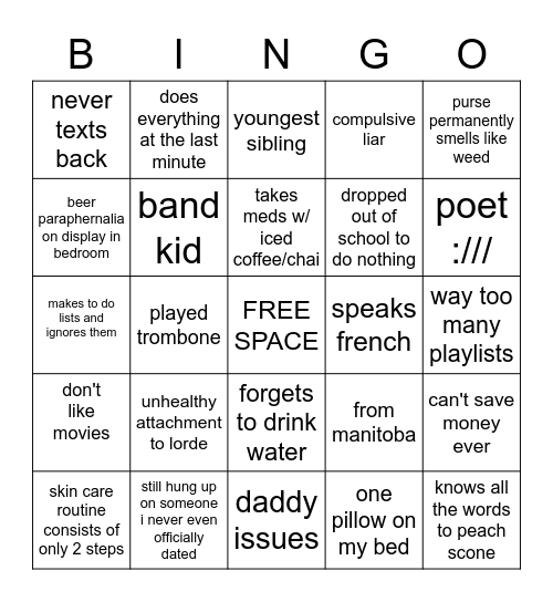 whore red flags Bingo Card