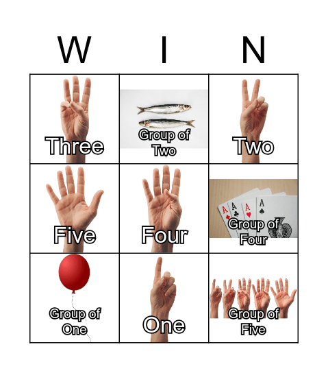 Groups of Five Bingo Card