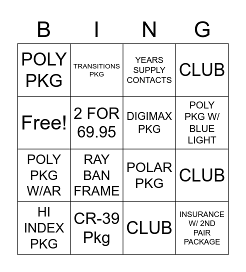 Halloween Bingo Card