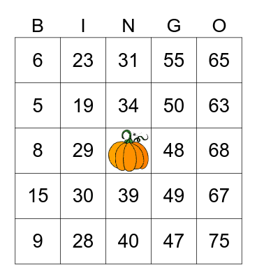 Fall Fest Bingo Board Bingo Card