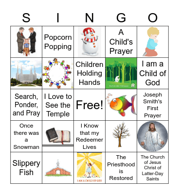 Primary Singo Bingo Card