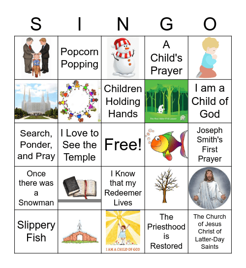 Primary Singo Bingo Card