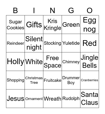 Christmas Bingo Card