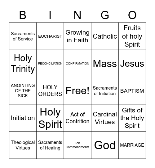 How do we become members of the Church Bingo Card