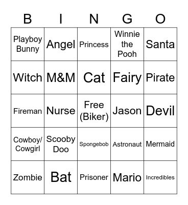 Halloween Bingo Card