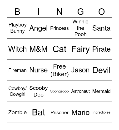 Halloween Bingo Card