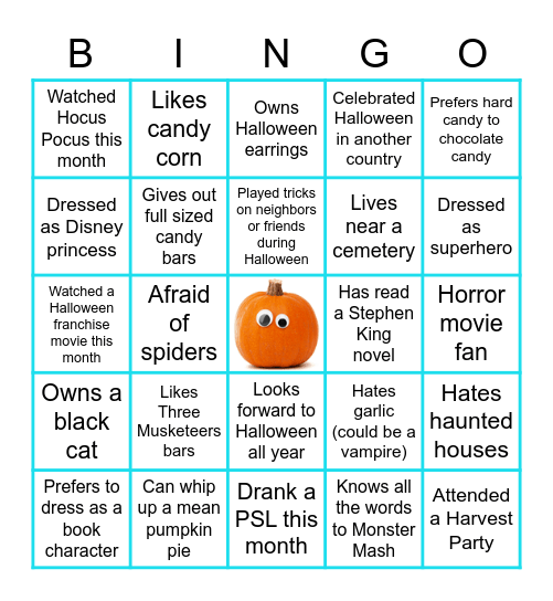 Halloween Team Building Bingo Card