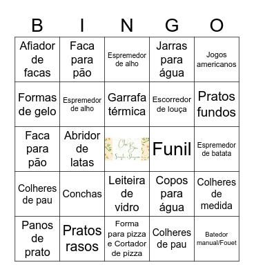 Chá Bar SMAYLEI & SHAY Bingo Card