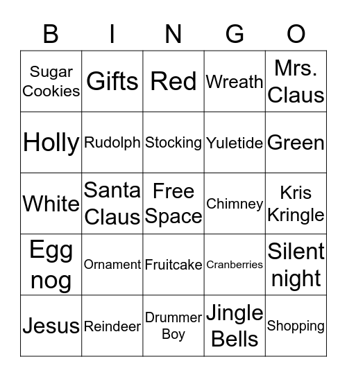 Christmas Bingo Card