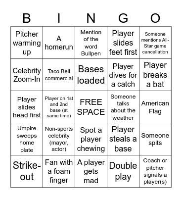 WORLD SERIES BINGO Card