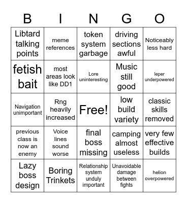 DD 2 Bingo ShockTohp Bingo Card