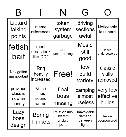 DD 2 Bingo ShockTohp Bingo Card