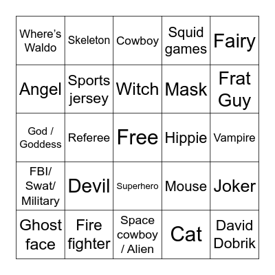 Halloween Bingo Card