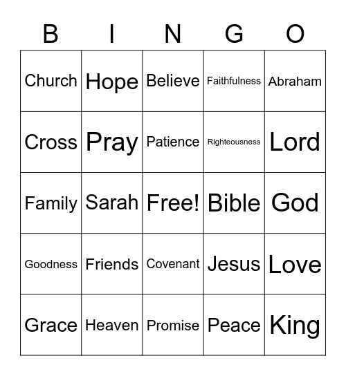 FAITH Bingo Card