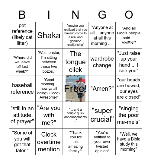 Pastor Mike Robertson Bingo Card