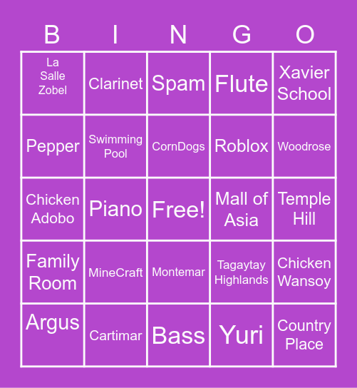 MALs Halloween Bingo Card