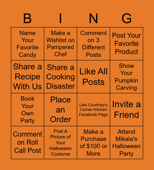 Halloween Bingo Card