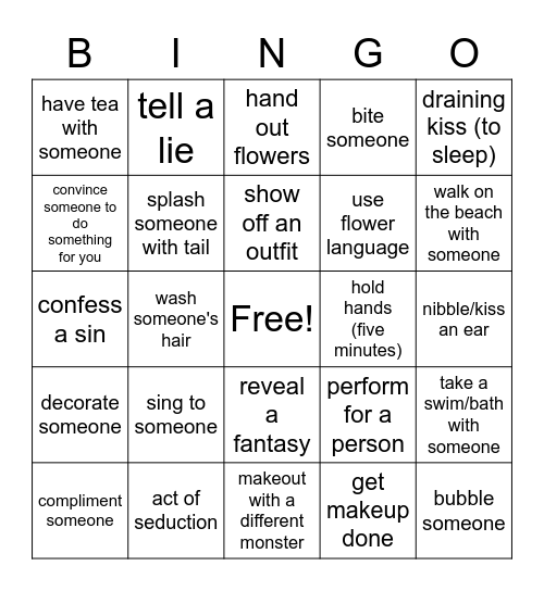 monster bingo (Persephone) Bingo Card