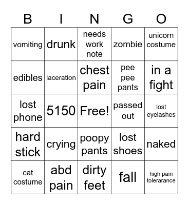 Halloween - ED Bingo Card