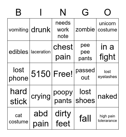 Halloween - ED Bingo Card