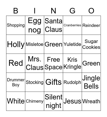 Christmas Bingo Card
